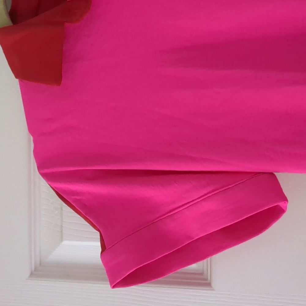 Neon Pink and Red Button-Up Dress | Small | NWT - Picture 4 of 8